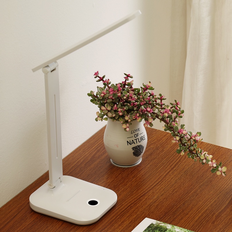 【LP004】Sky Lampu Meja Belajar Membaca X8S 2000mA Foldable Desk lamp 3 Lighting Modes, 5 Levels of Brightness LED Adjustable Angle suitable for Bedroom, Study, Office (White)