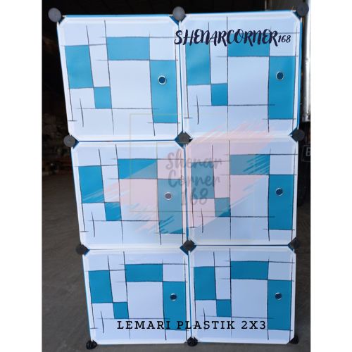 SHENAR LEMARI PLASTIK (2X3) 6 KOTAK BAJU PAKAIAN ANAK BAYI PORTABLE KARAKTER HELLOKITTY DORAEMON / LEMARI 2 PINTU SERBAGUNA / RAK BAJU CELANA BUKU TAS, SHENARCORNER168