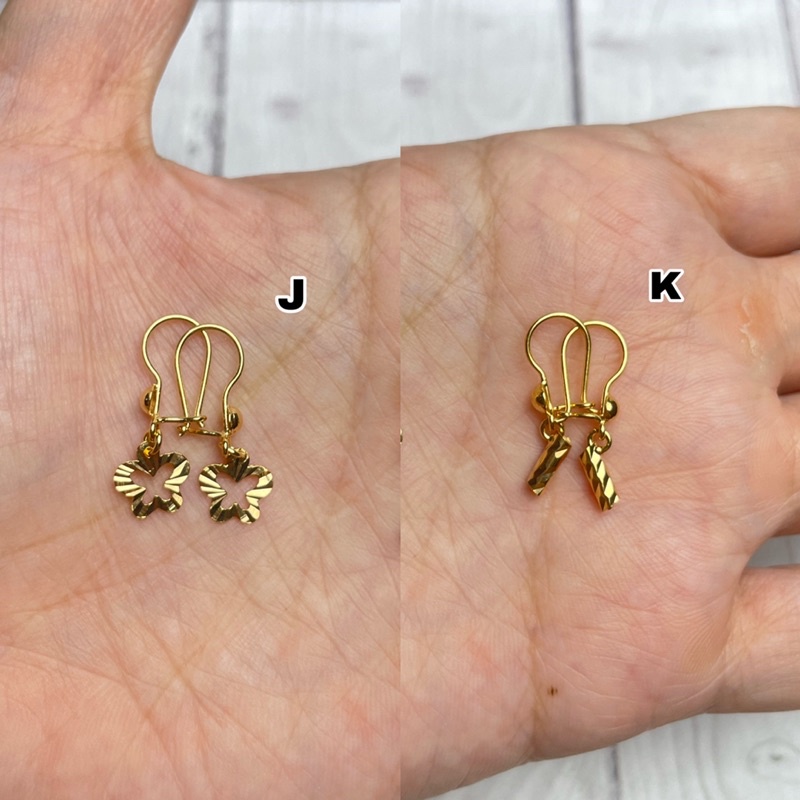Anting kenip baby perak import asli lapis emas putih