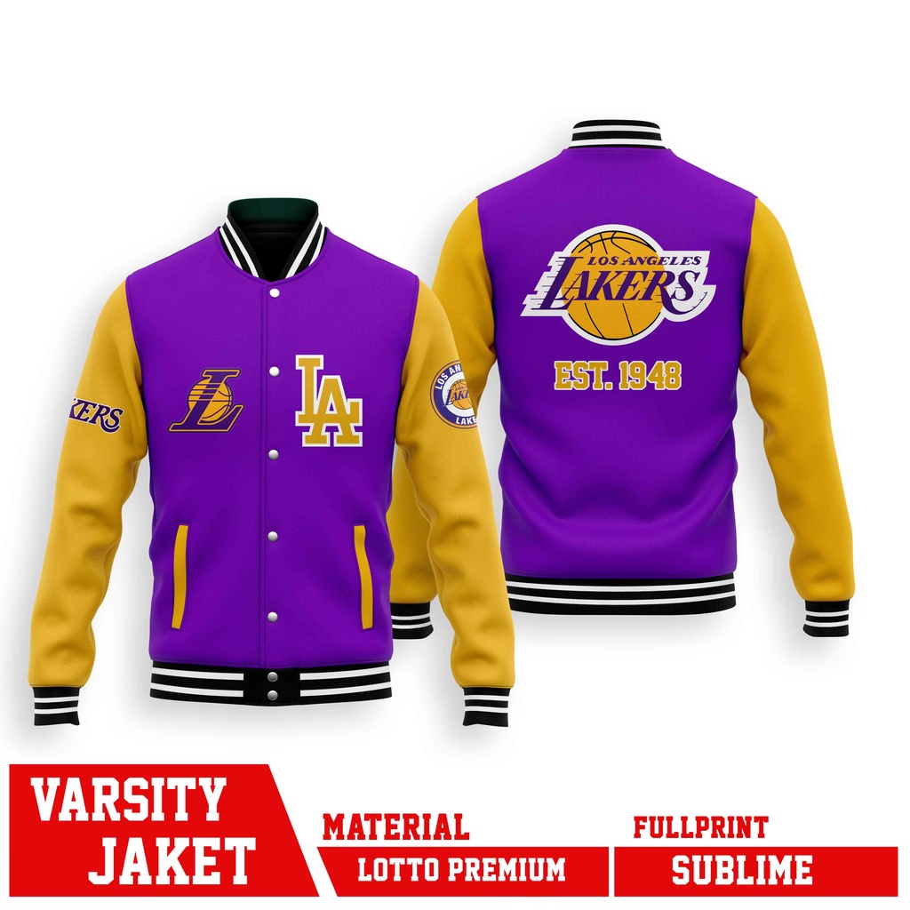 JAKET BOMBER VARSITY LAKERS  BASKET BALL NBA Los Angeles