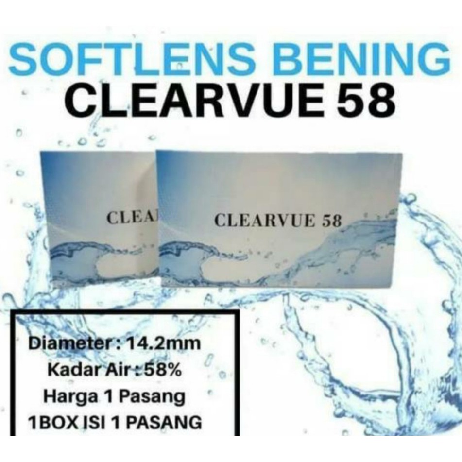 SOFTLENS BENING CLEARVUE 58 (MINUS 5.25 s.d 10.00) Made In Singapore