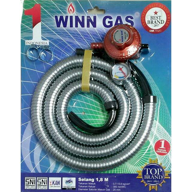 Winn Gas Selang Gas + Regulator Gas W-88/ W-28 Paket Deluxe / Selang Gas Win / Regulator Gas Win