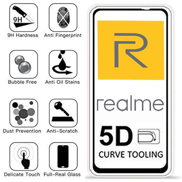 REALME SERIES TEMPERED GLASS 5D/6D/9D C3/2PRO/3/3PRO/5/5PRO/6NEW/C2/X/XT/X2