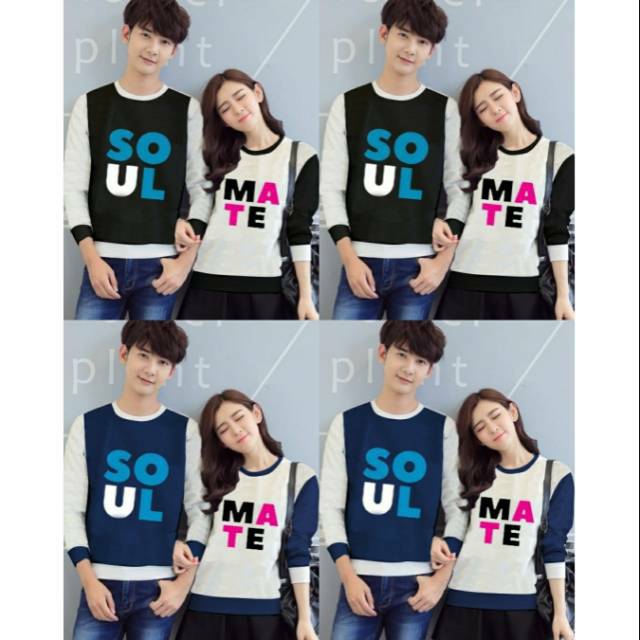 COUPLE SOULMATE KAOS COUPLE KAOS PASANGAN BAJU COUPLE BAJU LENGAN PANJANG / VS