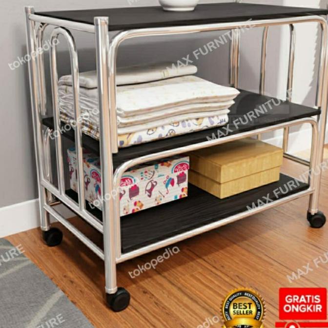 Rak Tv Besi Meja Tv Besi Bufet Tv Rak Tv Dorong Meja Tv Dorong Roda Gogobloom