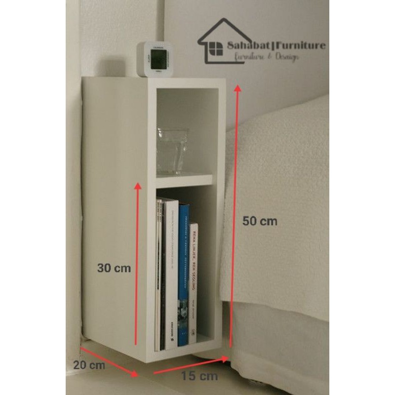 Rak buku nakas samping tempat tidur
