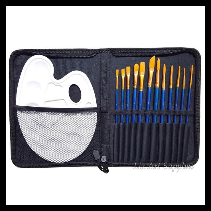 

READY STOK JOYKO KUAS LUKIS SET 12 + PALET + STORAGE BAG / ART BRUSH SET 12 PERALATAN MELUKIS MURAH