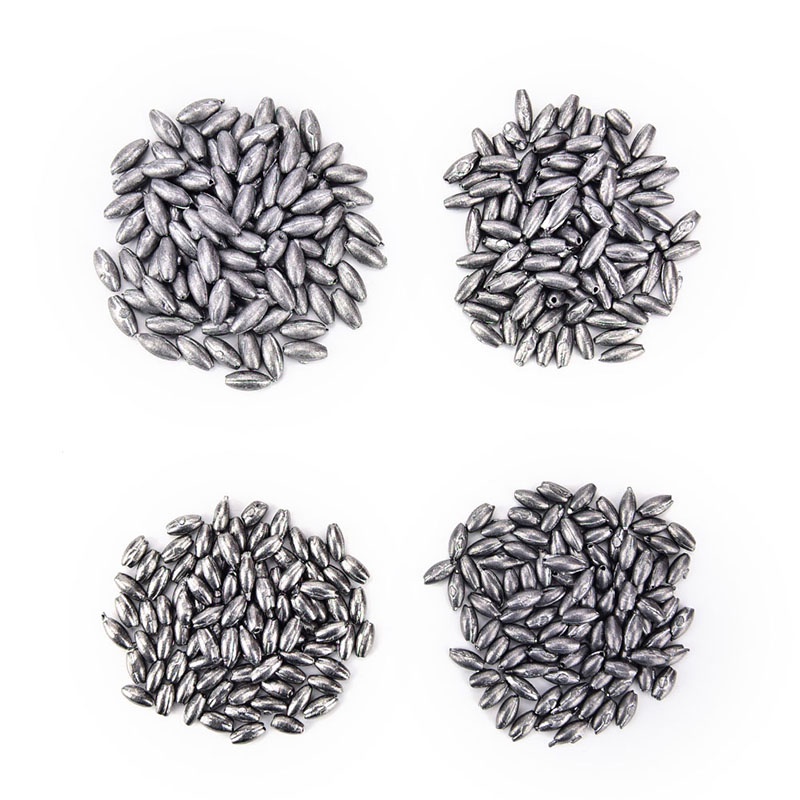 {LUCKID}100pcs olive shape lead sinkers pure lead making fishing sinker