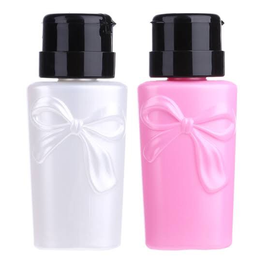 Botol pump bow pita 230ml tempat wadah cairan pencet makeup remover Produk Good Quality