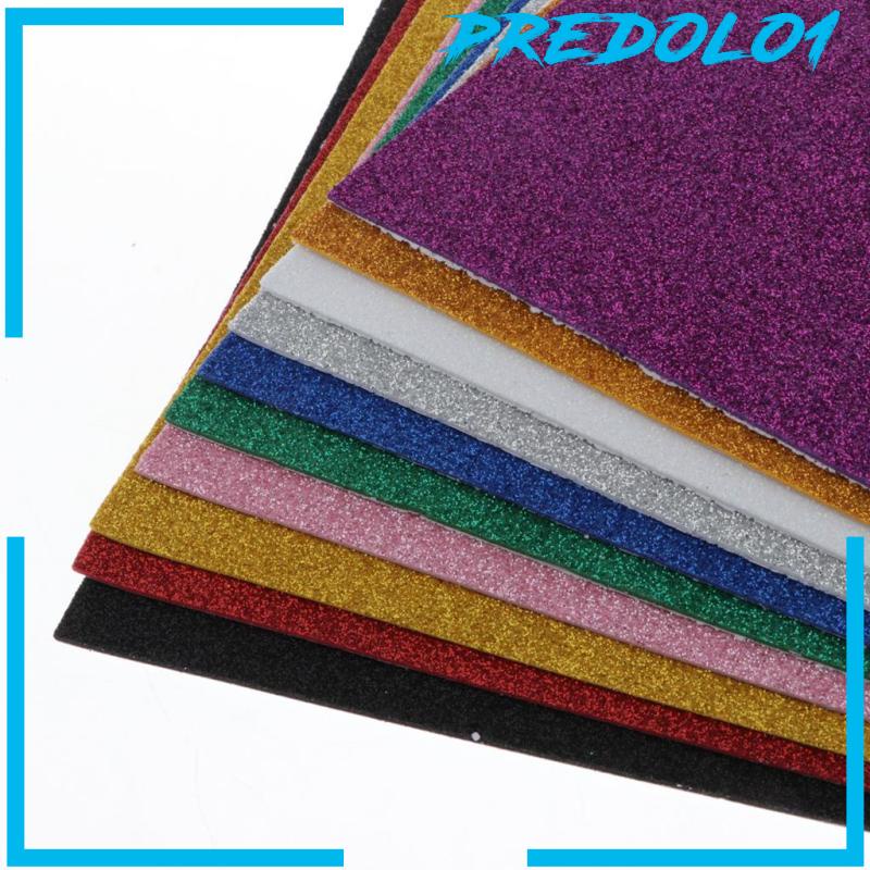 [PREDOLO1] 10 Pcs EVA Foam Handicraft Sheets 11.8x7.9&quot; Craft Foam Sponge Paper Glitter