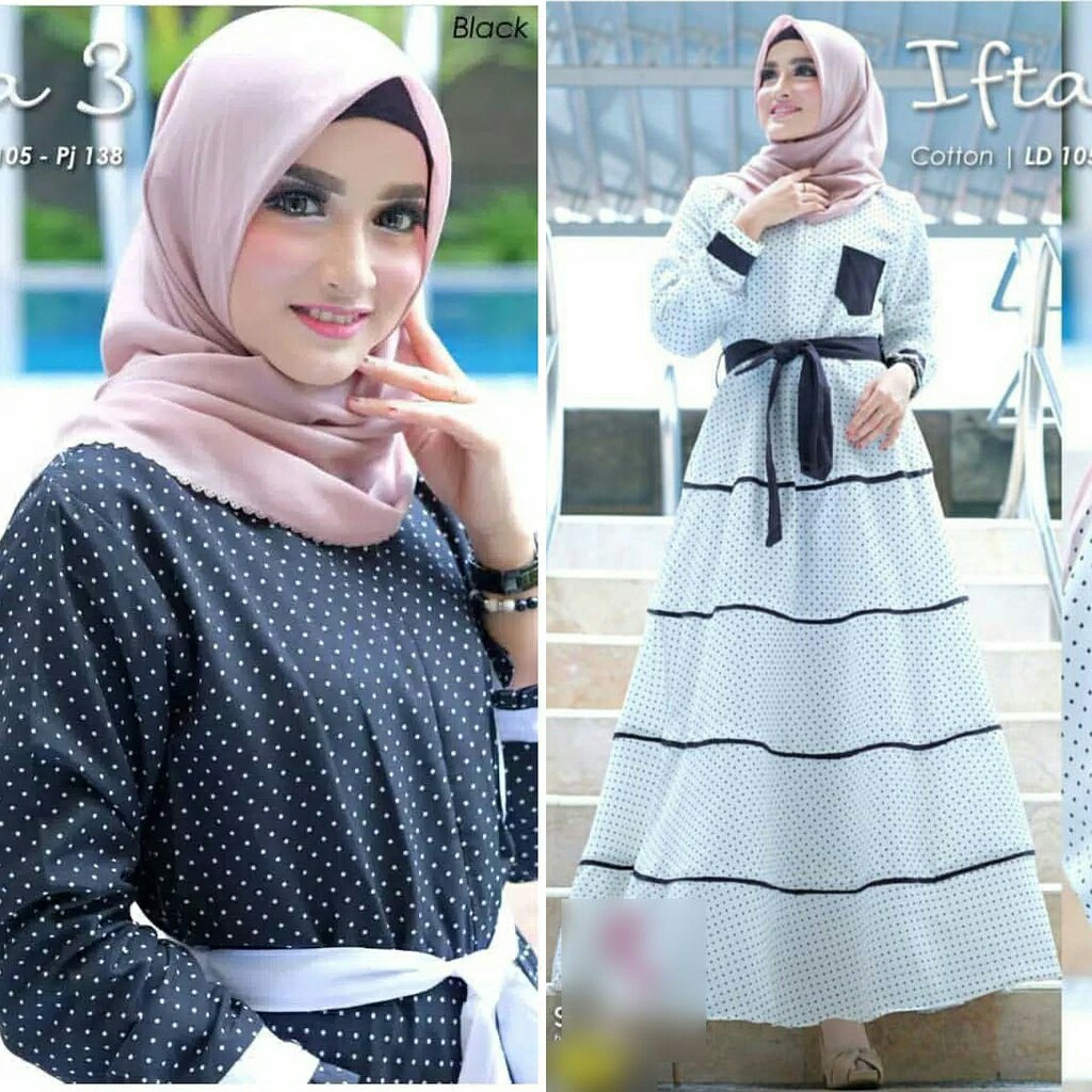 Bisa COD IFTA DRESS – OOTD Fashion Hits Dress muslim Maxi dress Pakaian wanita