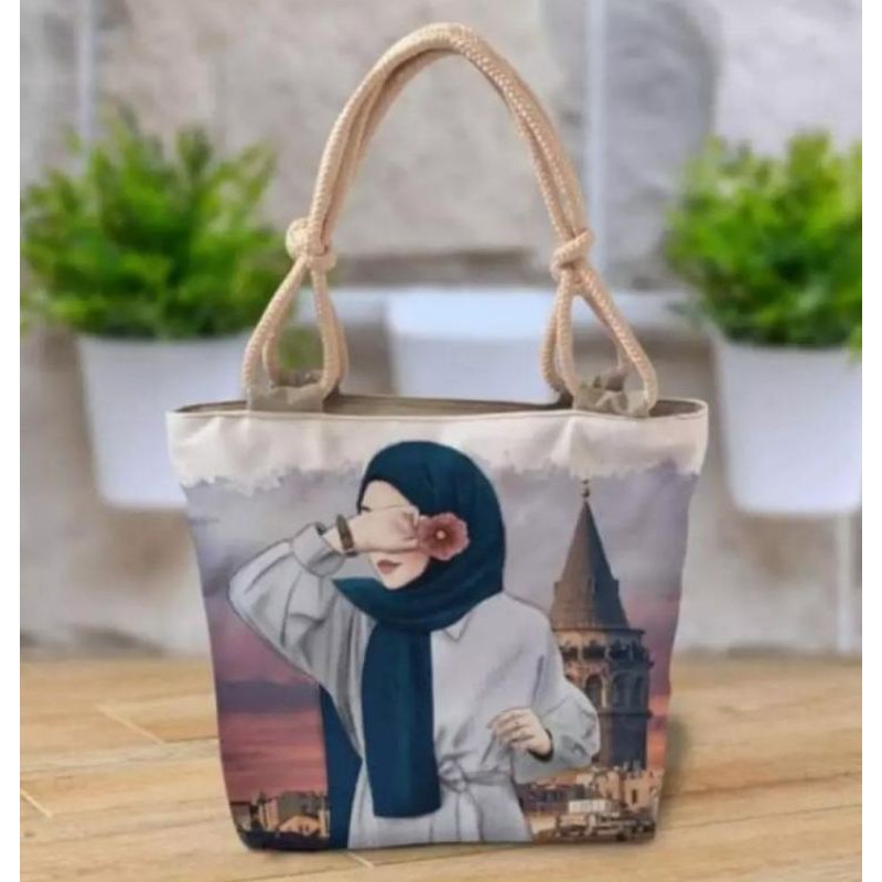 TOTE BAG TALI SUMBU PRINTING  / TAS JINJING WANITA SERBAGUNA