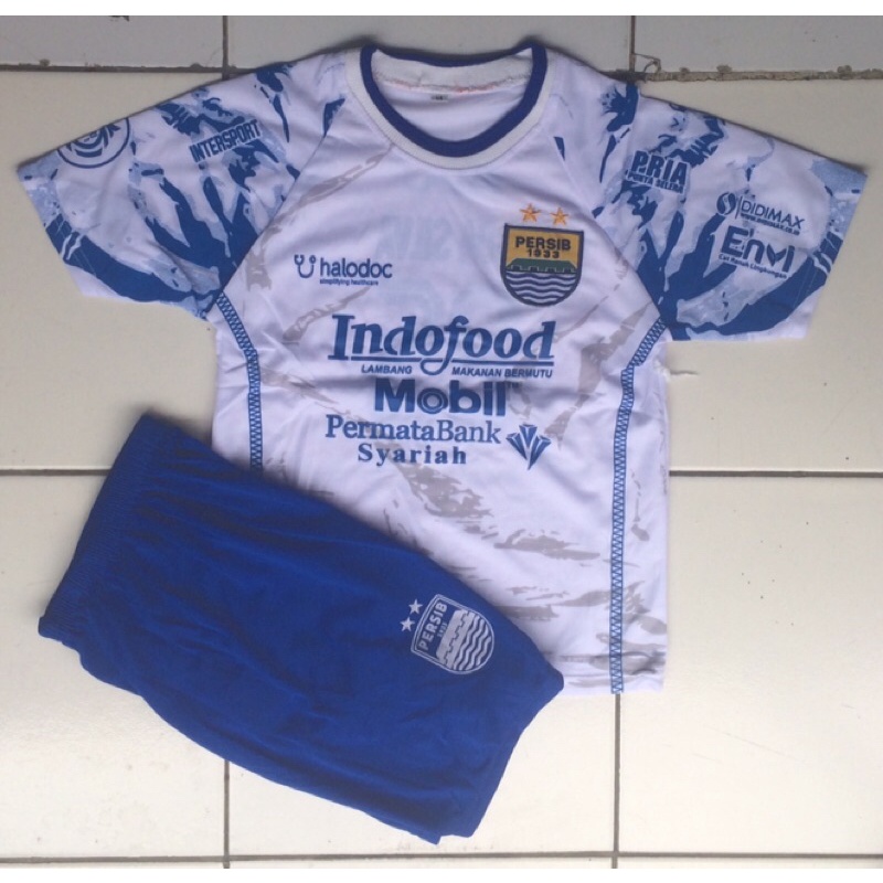 Baju bola persib putih anak anak/Baju bola persib tandang anak anak