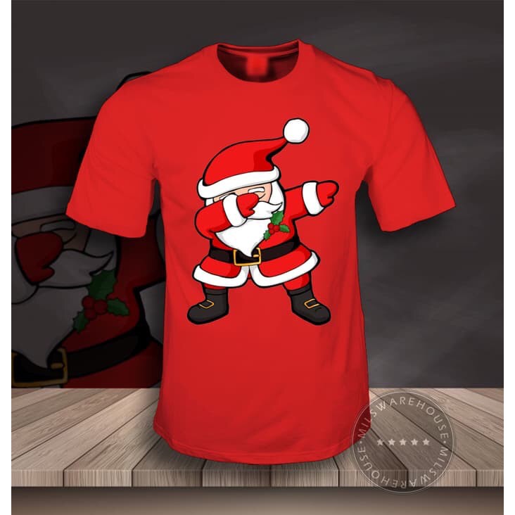 KAOS COMBED 30S BAJU NATAL EDISI SANTA DAB BAJU TSHIRT MERRY CHRISTMAS