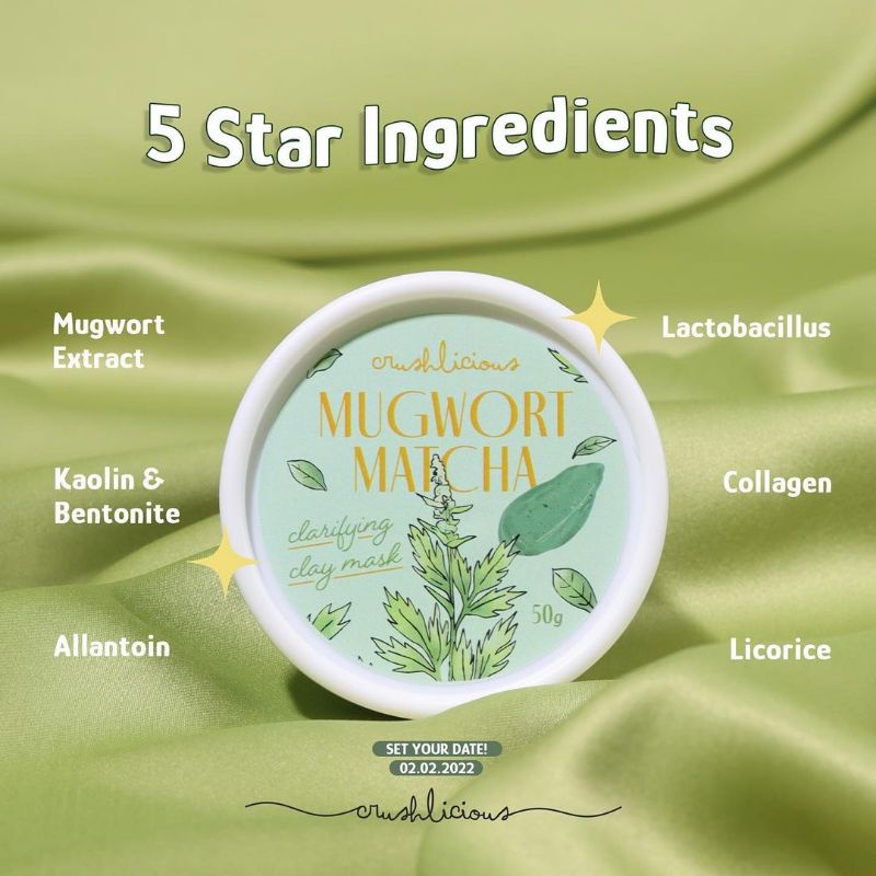 Crushlicious Mugwort Matcha Clarifying Clay Mask