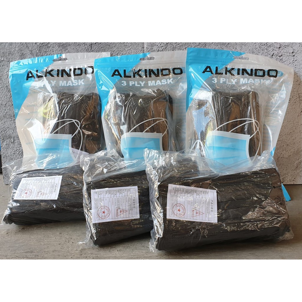 Masker Earloop 3 Ply Alkindo 1 Box Isi 50 Pcs