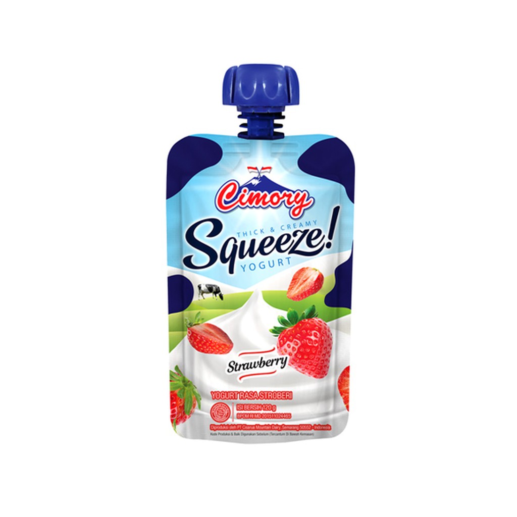 Cimory Yoghurt Squeeze  120 ml rasa strawberry, original,bluberry,coklat,honey