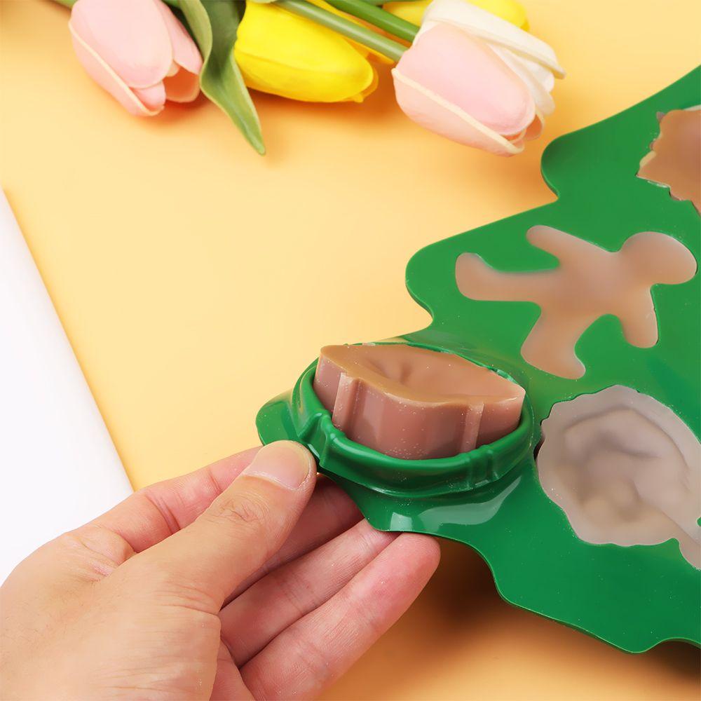 Top Natal Cetakan Silikon Permen Sabun Coklat Sabun Snowflake Bentuk Santa Snowman