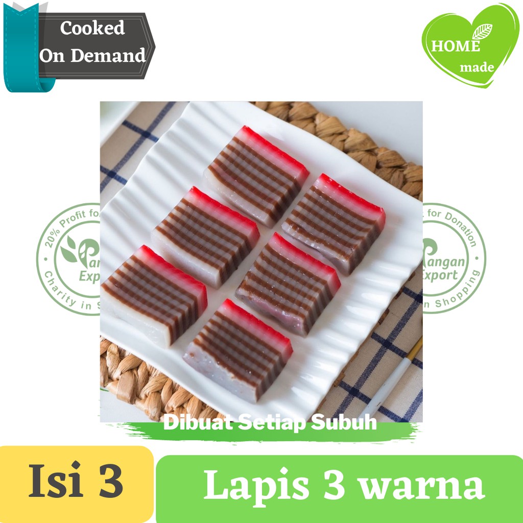 

Lapis Tiga Warna , Lapis Homemade , Kue Basah , Jajanan Pasar