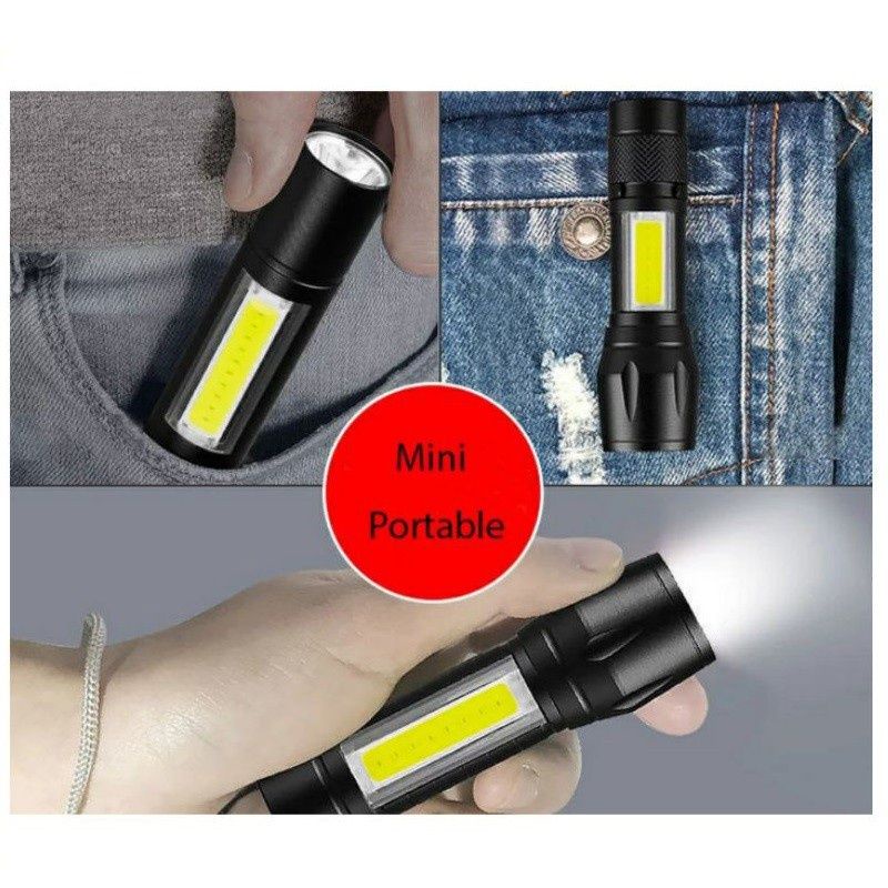 Senter Swat Mini Zoom Senter LED Mini 3 Fungsi