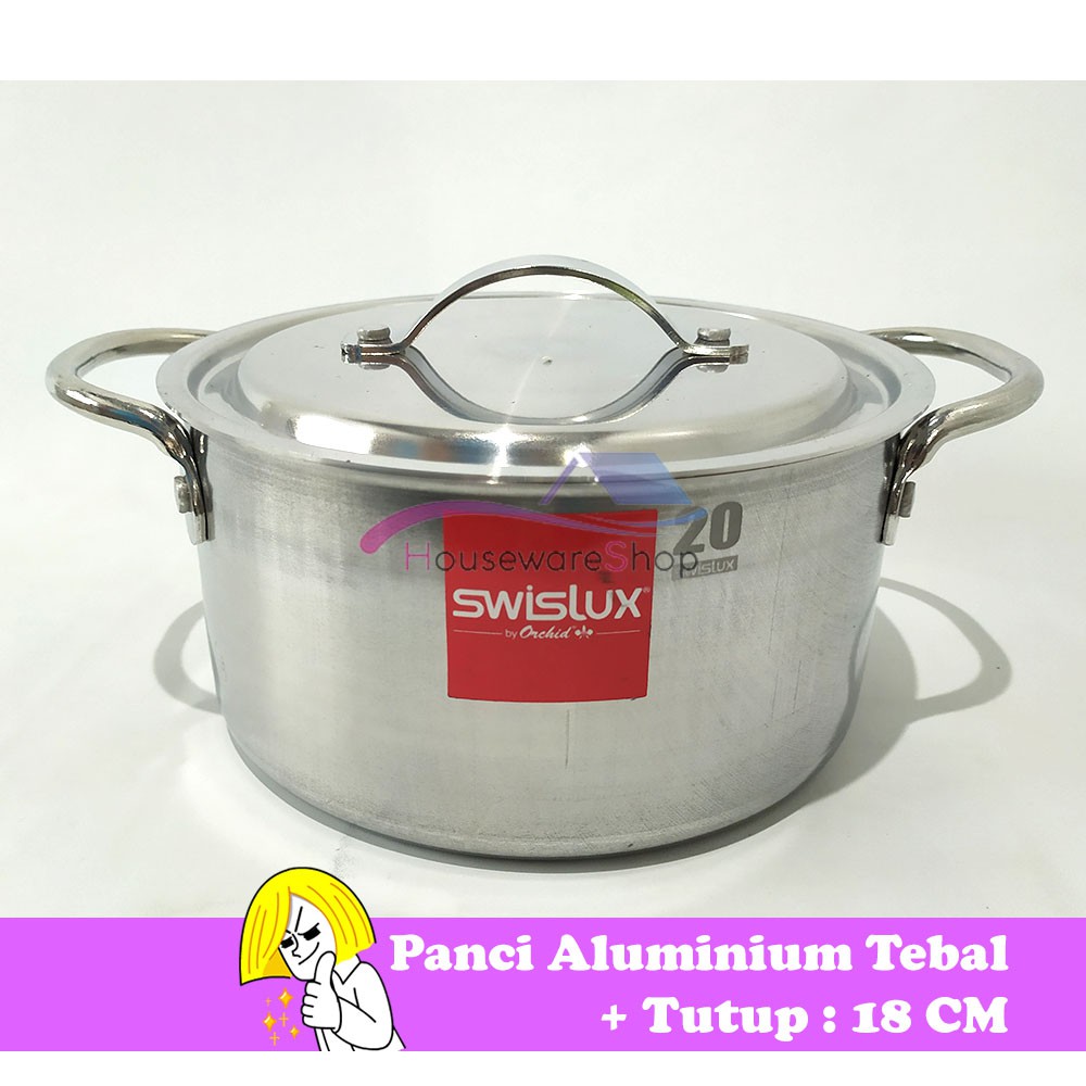 Jual Panci Aluminium Tebal 20 cm - Kaserol Swislux | Shopee Indonesia