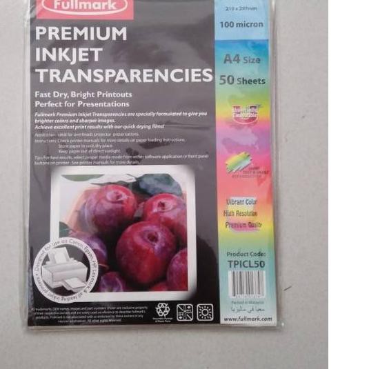 

HR45✤ Transparencies - Fullmark Premium Inkjet Transparencies A4 Terlaku