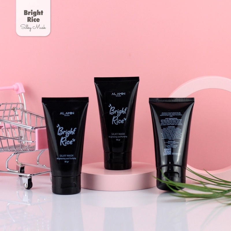 Al Amin Silky Mask Bright Rice - Masker Wajah Whitening Acne Flek Bekas Jerawat