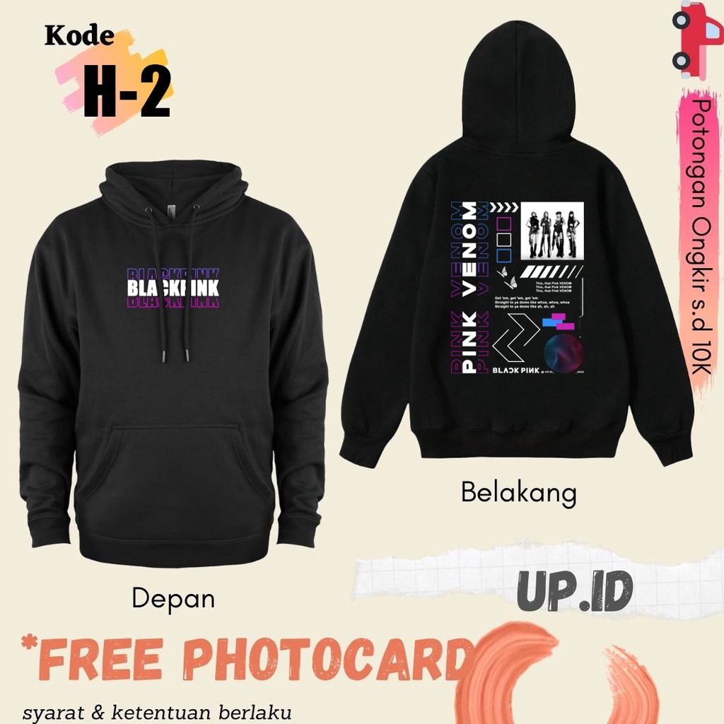 Hoodie Blackpink Pink Venom Series Free Photocard || Pullover Blackpink Premium