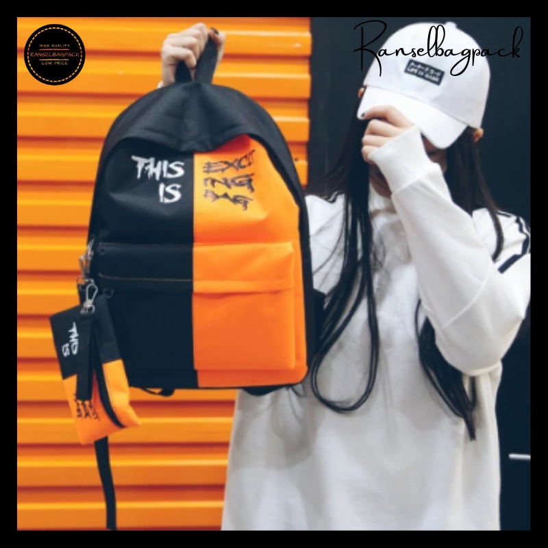 Tas Ransel Pria - Tas Sekolah Kuliah Kerja Traveling Backpack Punggung Bahu Model Korea Fashion Terbaru Termurah Kekinian Kualitas Premium Import Lokal Original Casual Simpel Elegan Stylish Remaja Dewasa Unisex Laki-laki Cowok