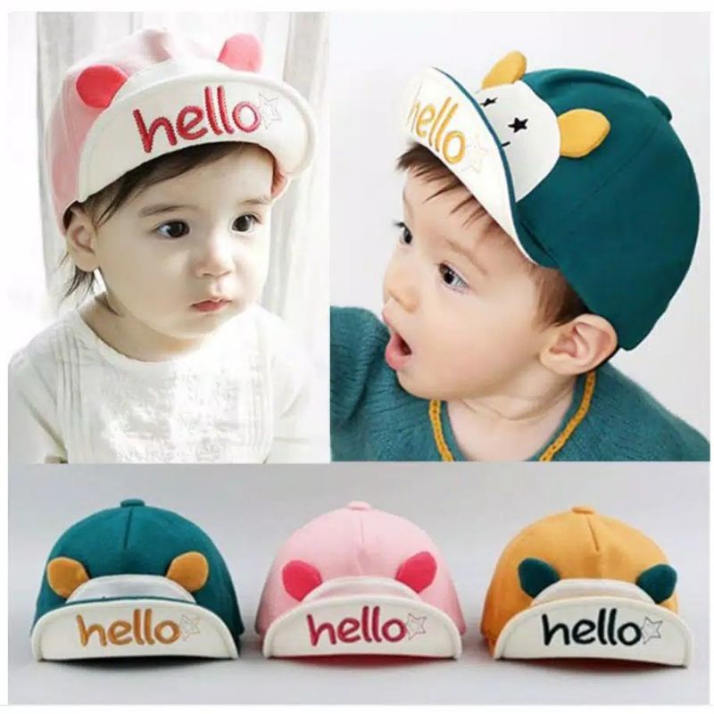 Topi baseball Anak Bayi laki - laki perempuan Hello fashion korea style