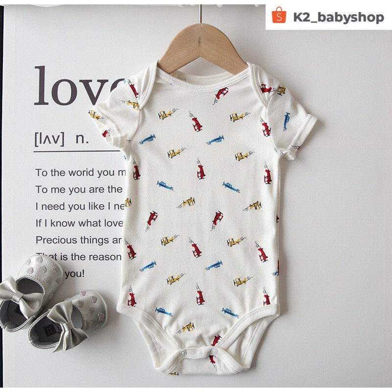 BABY K2 - BABY BODYSUIT MAMASPAPAS PREMIUM ISI 5 PCS MOTIF CAR KODE 00016