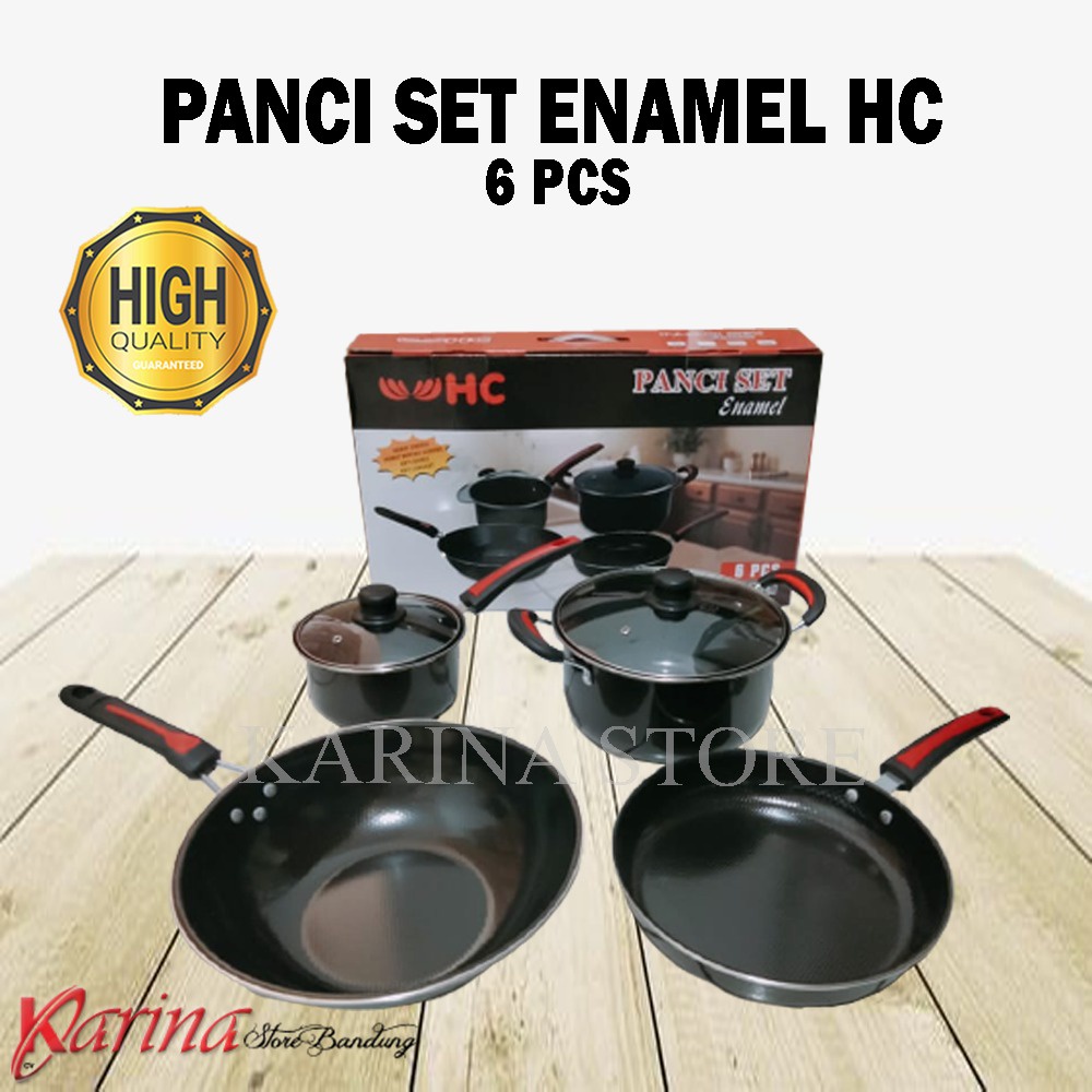 Panci Set Enamel 6 Pcs HC