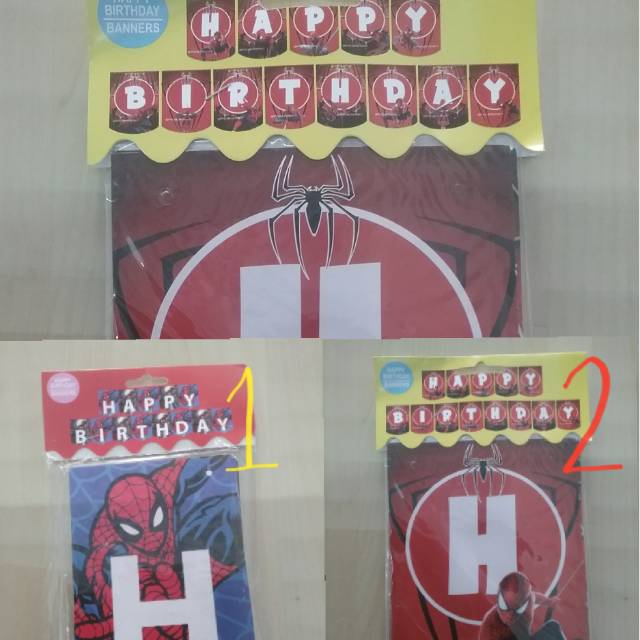 cherrybalon Banner ulang tahun birthday spiderman