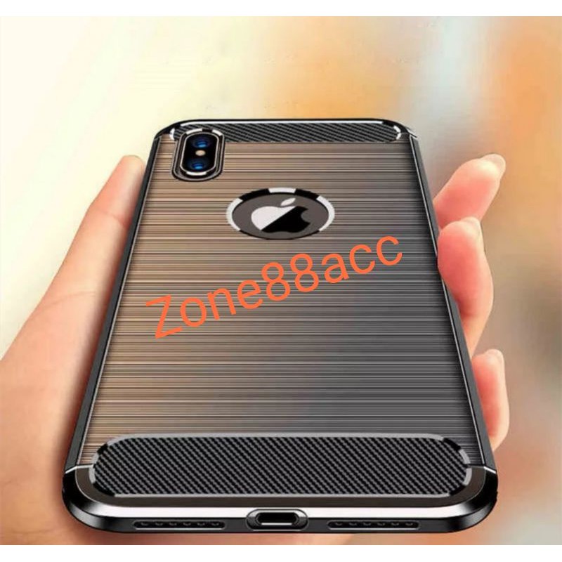 Silicon Case Iphone X XR XS XsMax Max Softcase iPAKY Carbon Casing Cover Silikon Soft jelly pelindung belakang handphone elegan