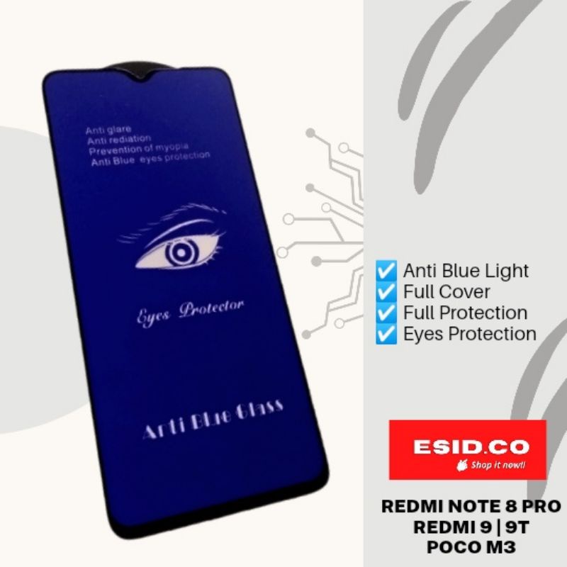 Tempered Glass 10D [Redmi 8/8A/8APro/note 7 ]Anti Radiasi Blue Light UV Protection