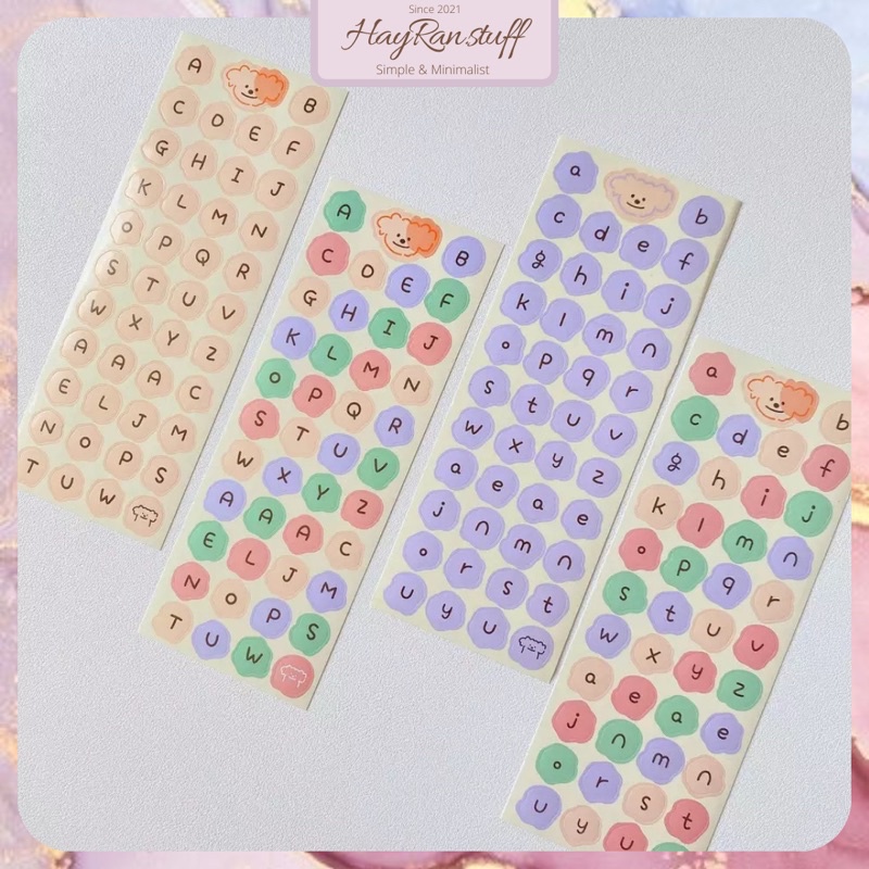 

1Pc CUT ALPHABET Bear Kawaii Korea Style Sticker Deco Diy Planner bujo Sticker Aesthetic