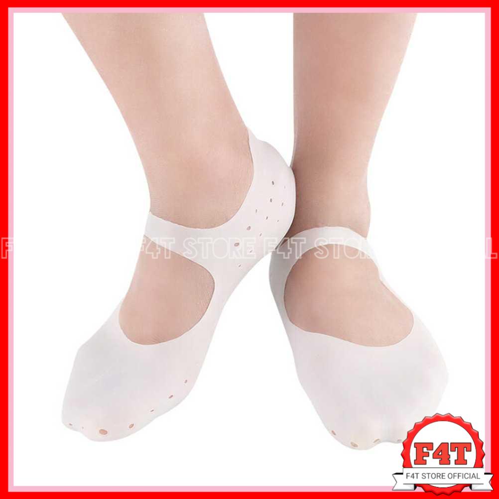 Kaos Kaki Wanita Pendek Lucu Motif Polos Shock Absorb Silicone Gel Anti Slip 2PCS MJ004 F4T STORE