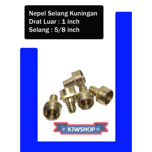 NSDL Nepel Selang 1 inch x 5/8 inch Nepel Kuningan Drat Luar 1" Selang 5/8" Nepel Drat Luar 1" x 5/8