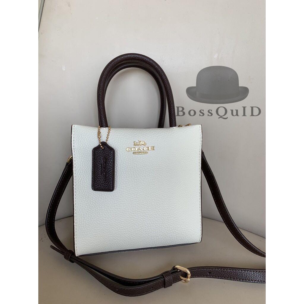 Coach Mini Cally Crossbody In Signature White Leather
