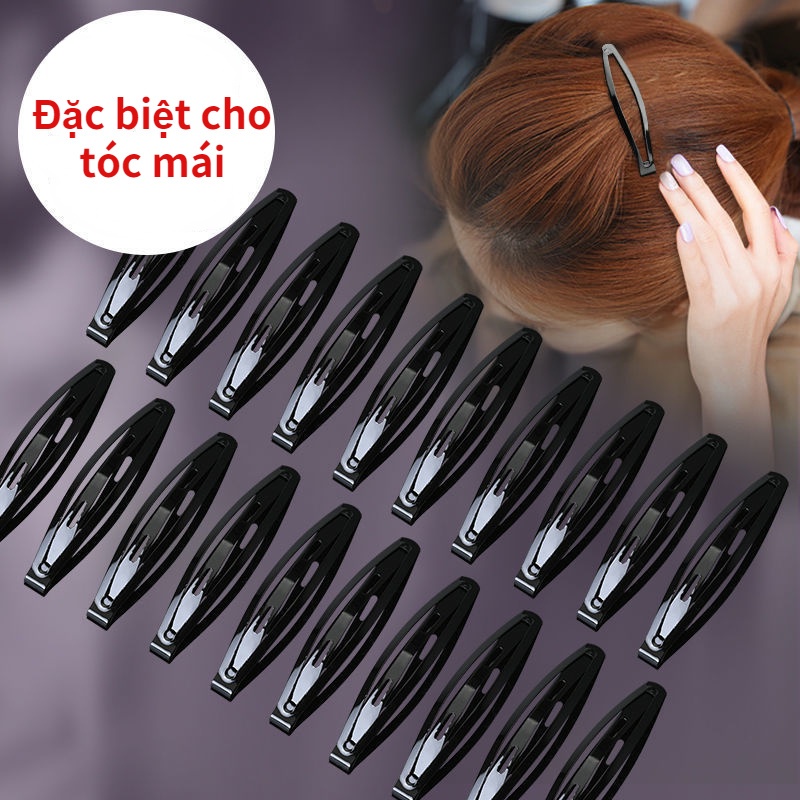 6 / 12pcs Jepit Rambut Bahan Metal Warna Hitam Gaya Korea Untuk Wanita