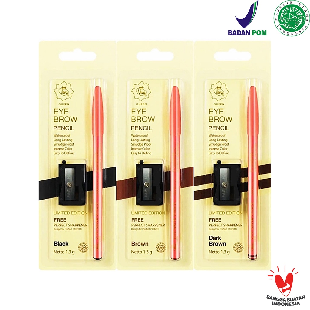 Viva Eyebrow / Pensil Alis Limited Original Black / Brown / Dark Brown (Plus Rautan)