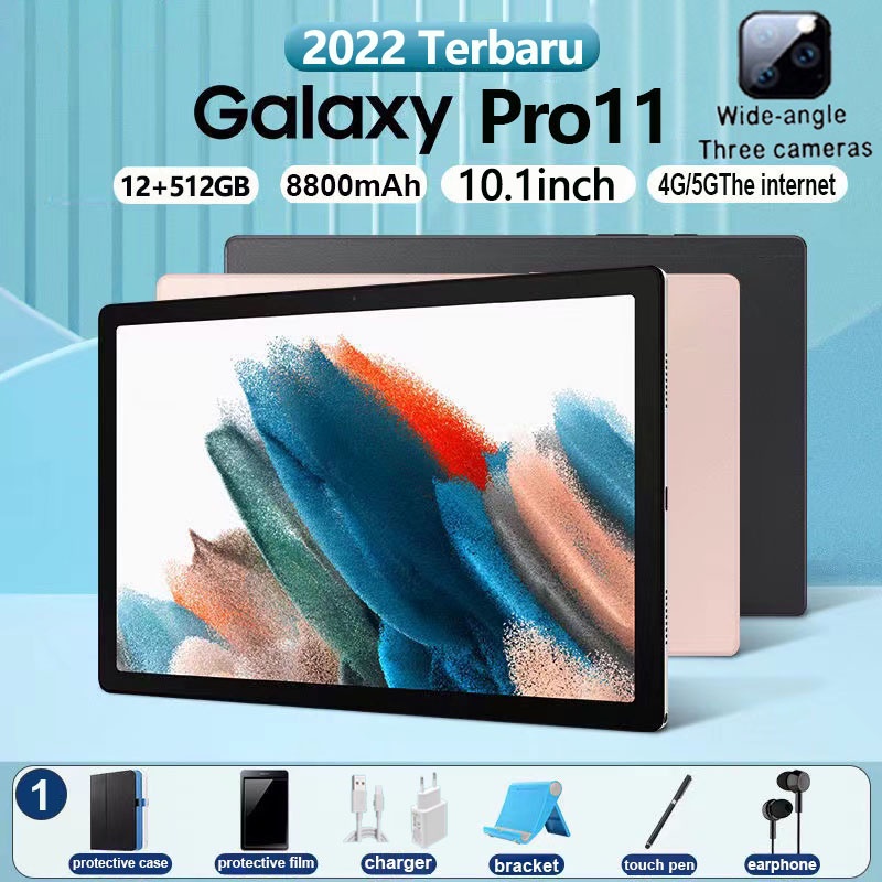 2022 Tablet Murah 5G Baru Galaxy Pro11 Tab 10.1inch RAM 12GB-512GB ROM Tablet baru Tablet Pembelajaran Tablet Android laris manis SIM WIFI Tablet PC Asli Baru