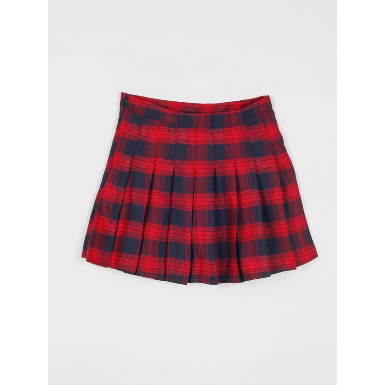 plaid red skirt