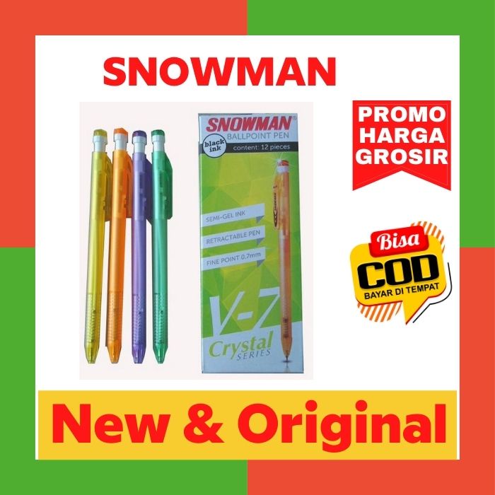 

Pulpen Snowman V-7 / V7 Warna Hitam