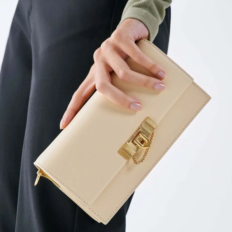 CK Tallulah Metallic Push-Lock Wallet