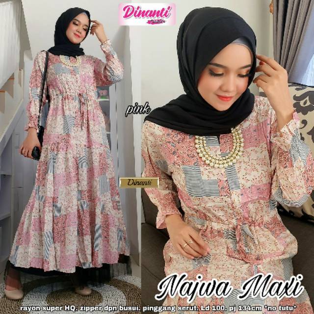 New Arrival Najwa Maxi Gamis Rayon Terbaru