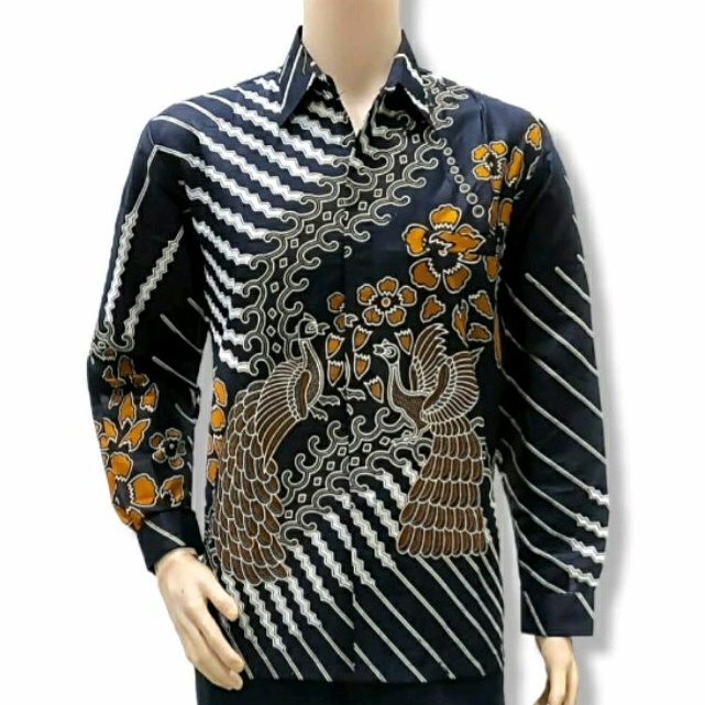 Kemeja Batik Jumbo Modern 4L-5L Lengan Panjang Hem Pria Big Size XXXXL Batik Modern LOL-B