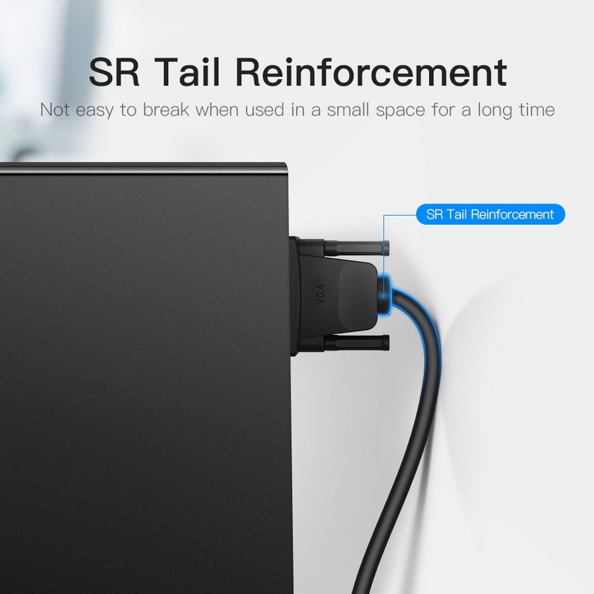 Vention Kabel VGA 1M Male To Male With Ferrite Core DAD Round 3+9