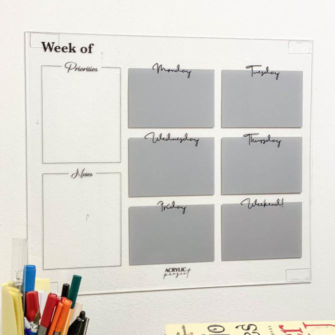 

Acrylic Weekly Planner C Akrilik Kode 252