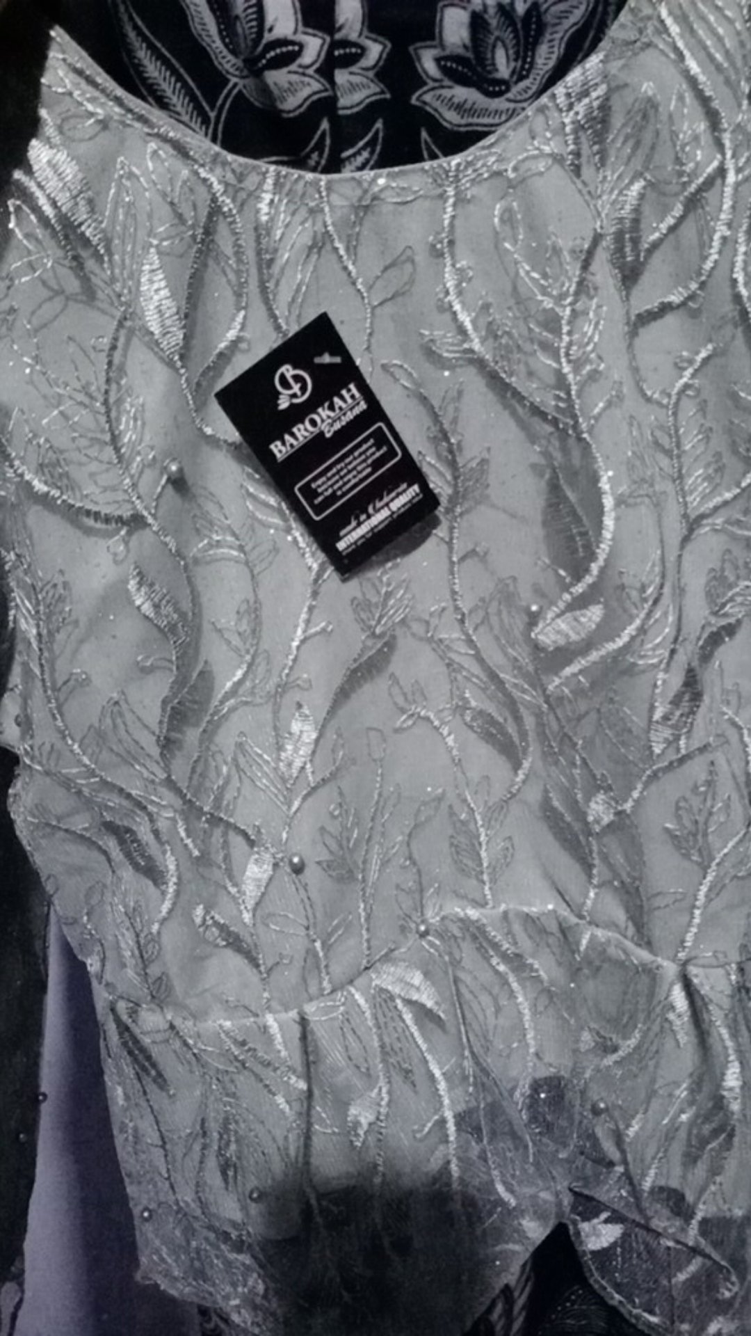 Syafin Batik - Promo Batik Couple Kondangan Brukat Bruklat Tile Pinguin Lengan Panjang Grey Series